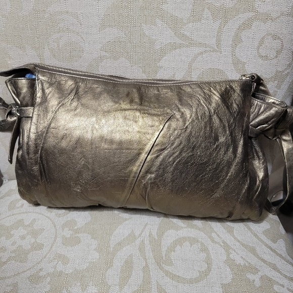 GUCCI HYSTERIA LEATHER BRONZE VINTAGE LARGE CLUTCH - Picture 6 of 9